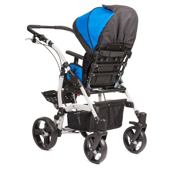 Черна детска инвалидна количка Junior Plus за деца с ДЦП
-отзад