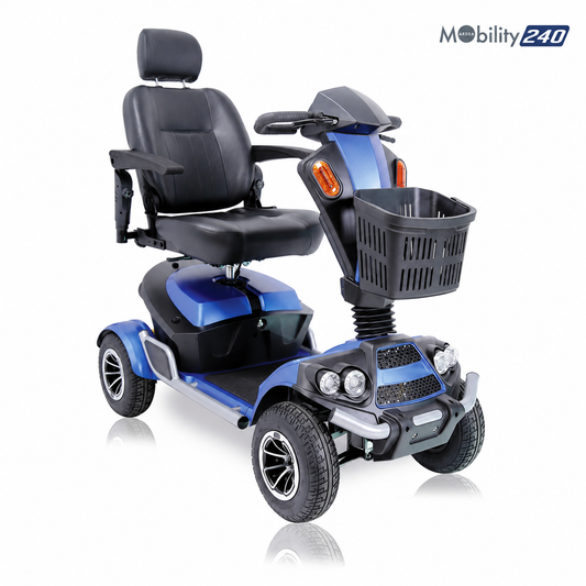 Син електрически скутер Moretti Ardea Mobility 240 CN240 с кош и огледала
