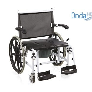 Бариатричен комбиниран стол за тоалет и баня Moretti ONDA HD RH840-50 с рингови колела
